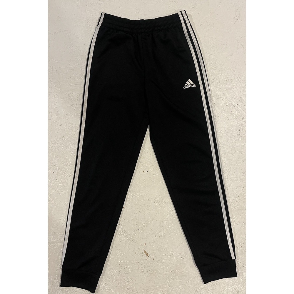 Adidas Essential 3 Stripe Jogger Sweatpants Black‎ Youth Boys Medium Cuffed